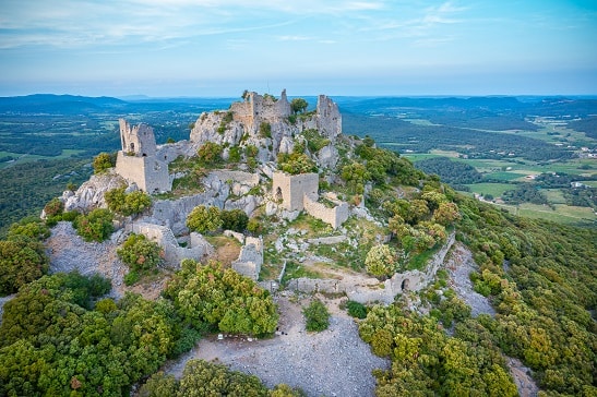 Prise de vue aérienne du château de montferrand